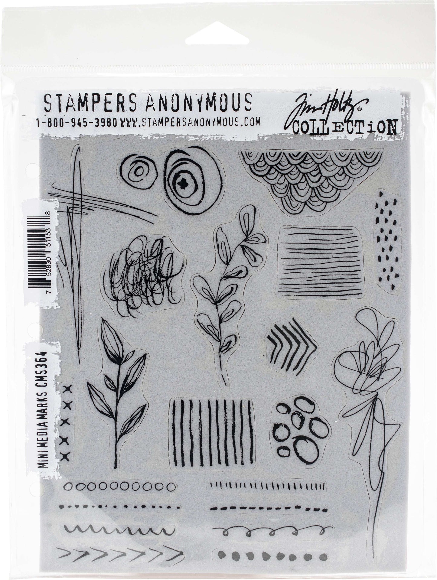 Tim Holtz Cling Stamps 7"X8.5"-