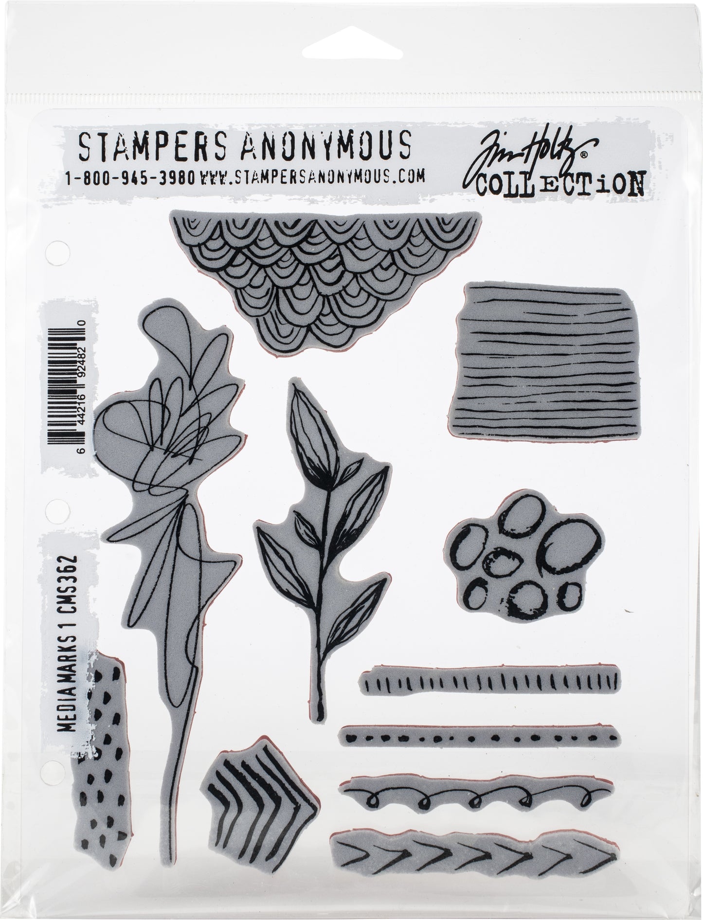 Tim Holtz Cling Stamps 7"X8.5"-