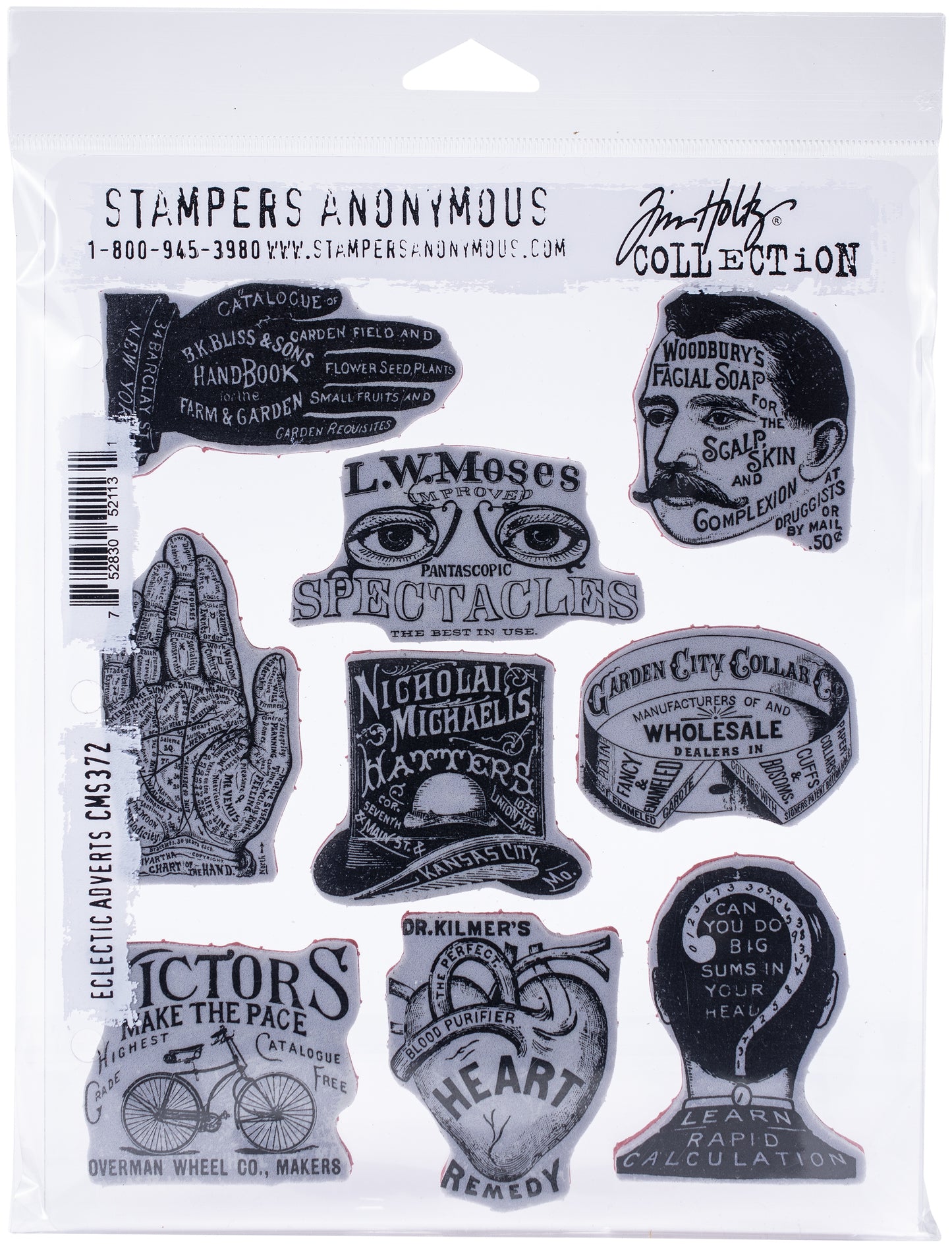 Tim Holtz Cling Stamps 7"X8.5"-