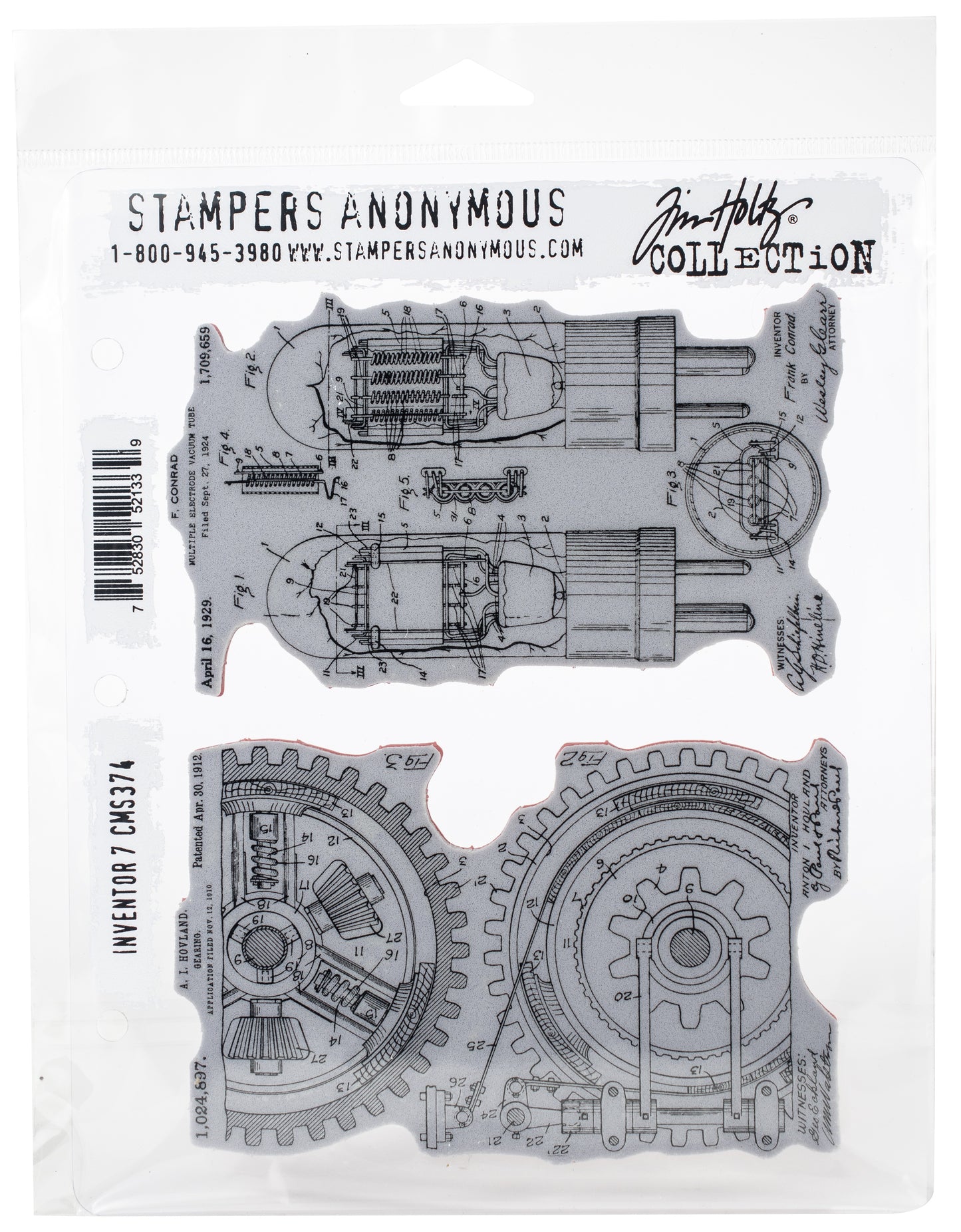 Tim Holtz Cling Stamps 7"X8.5"-