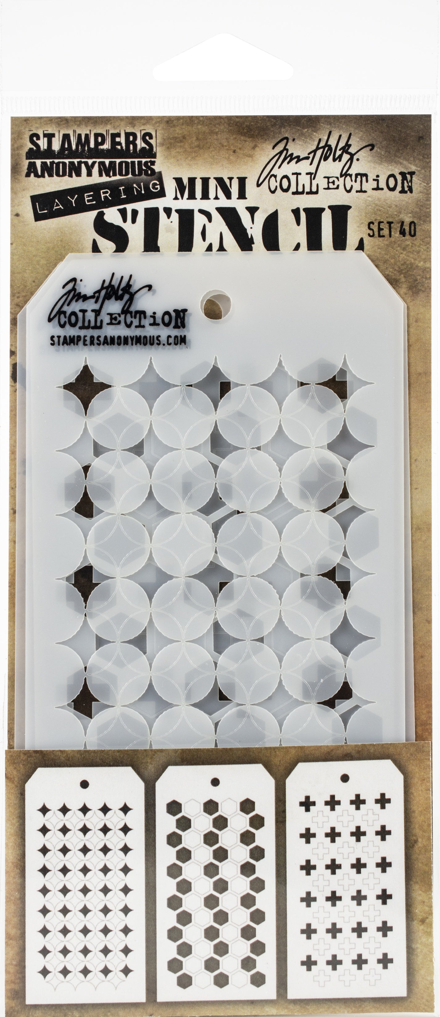 Tim Holtz Mini Layered Stencil Set 3/Pkg-Set #3