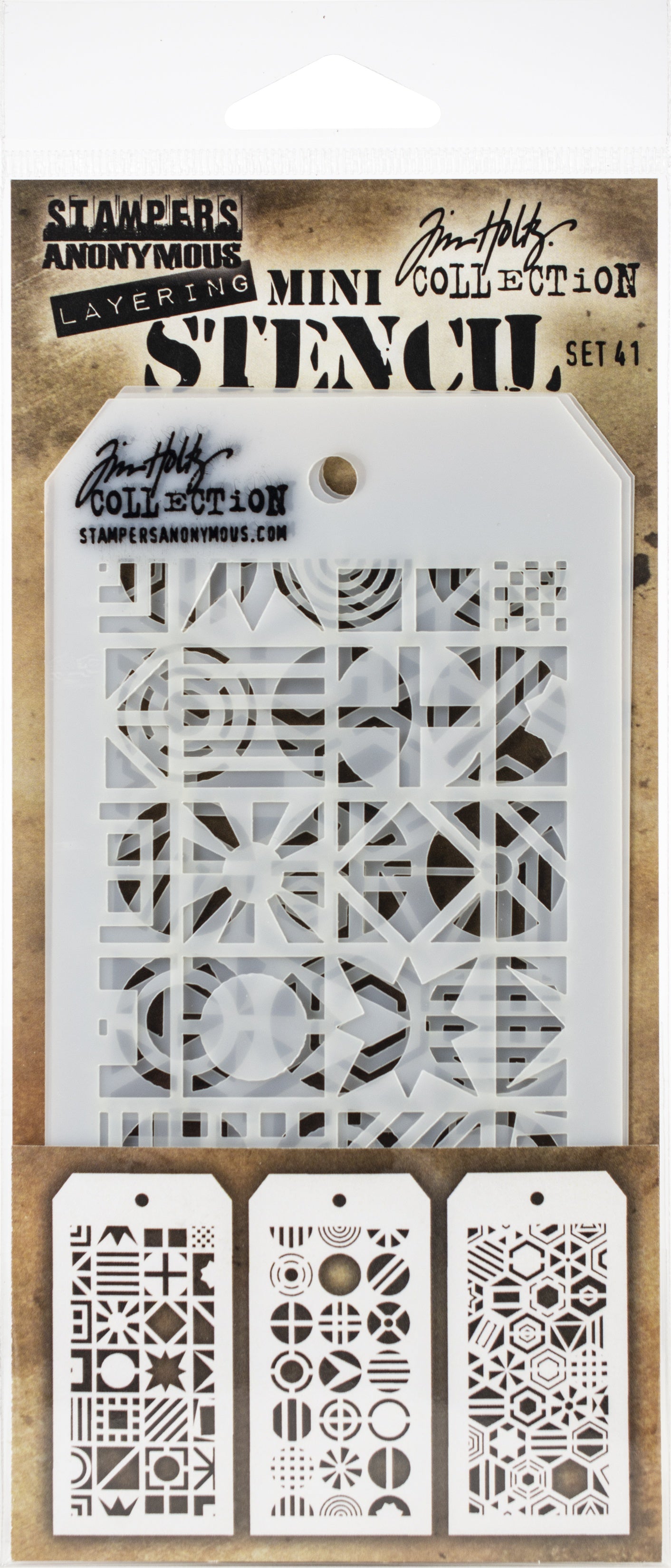 Tim Holtz Mini Layered Stencil Set 3/Pkg-Set #3