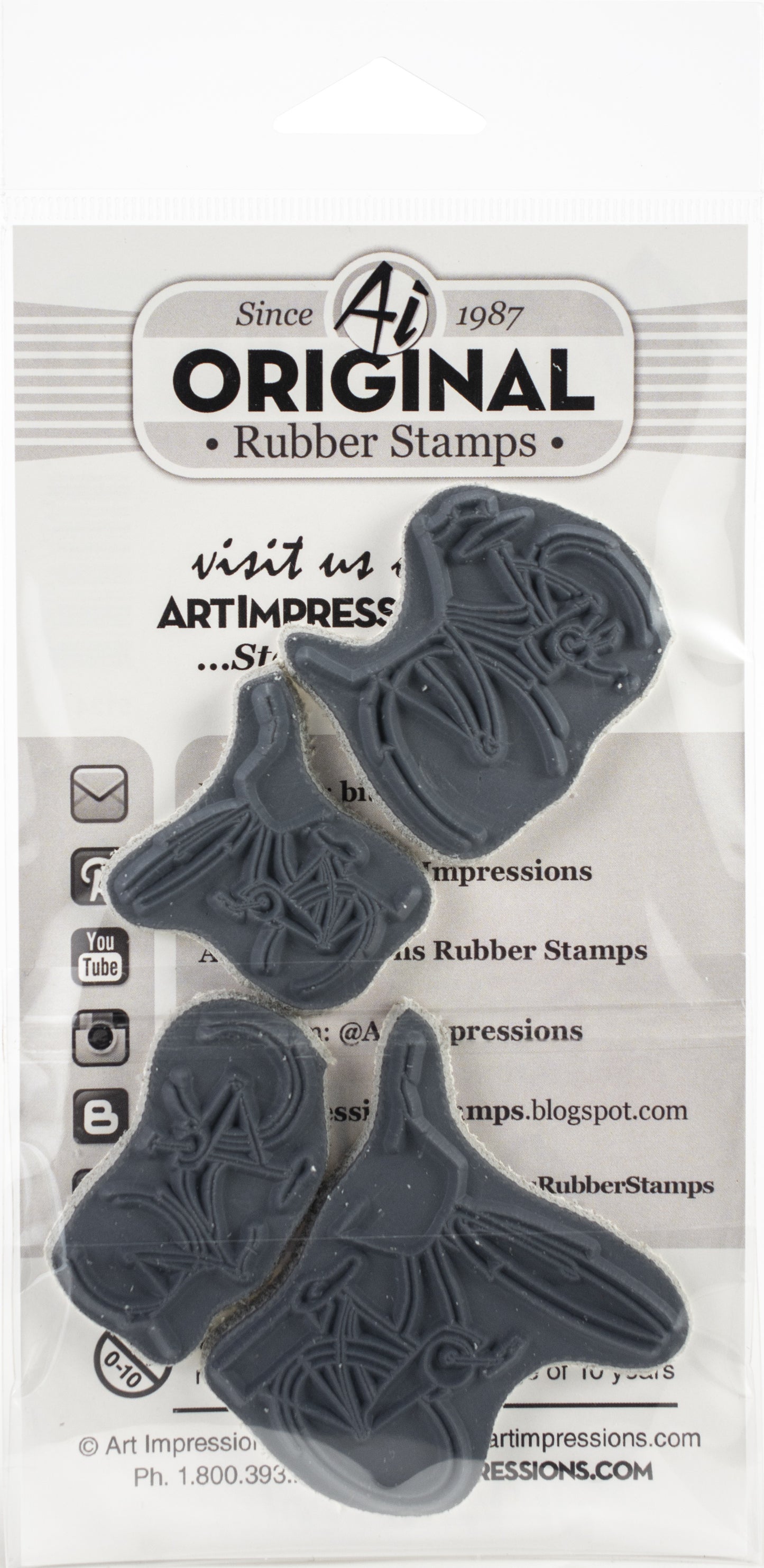 Art Impressions Watercolor Cling Rubber Stamps-Bicycle