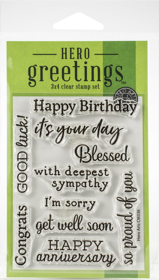 Hero Arts Greetings Clear Stamps 3"X4"-Occasions