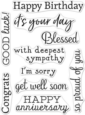 Hero Arts Greetings Clear Stamps 3"X4"-Occasions