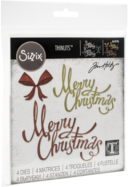 Sizzix Thinlits Dies By Tim Holtz-Christmas Ribbon