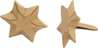 Creative Impressions Metal Paper Fasteners 50/Pkg-Brushed Gold 6-Point Star