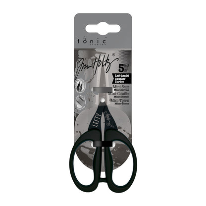 Tim Holtz Non-Stick Titanium Micro Serrated Mini Snips 5"-Left-Handed