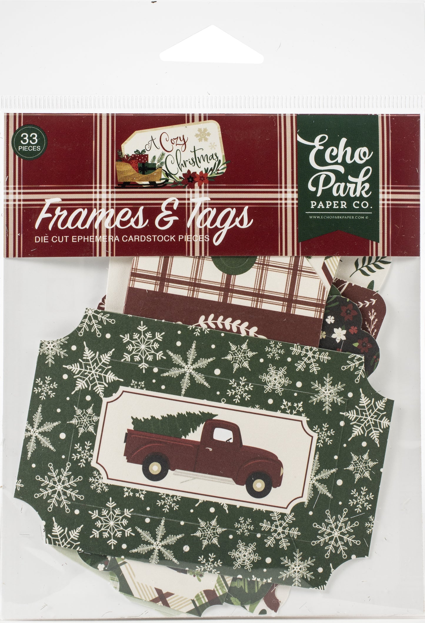 Echo Park Cardstock Ephemera 33/Pkg-Frames & Tags, A Cozy Christmas