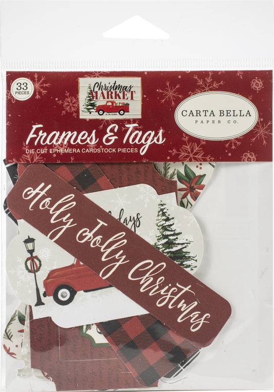 Carta Bella Cardstock Ephemera 33/Pkg-Frames & Tags, Christmas Market