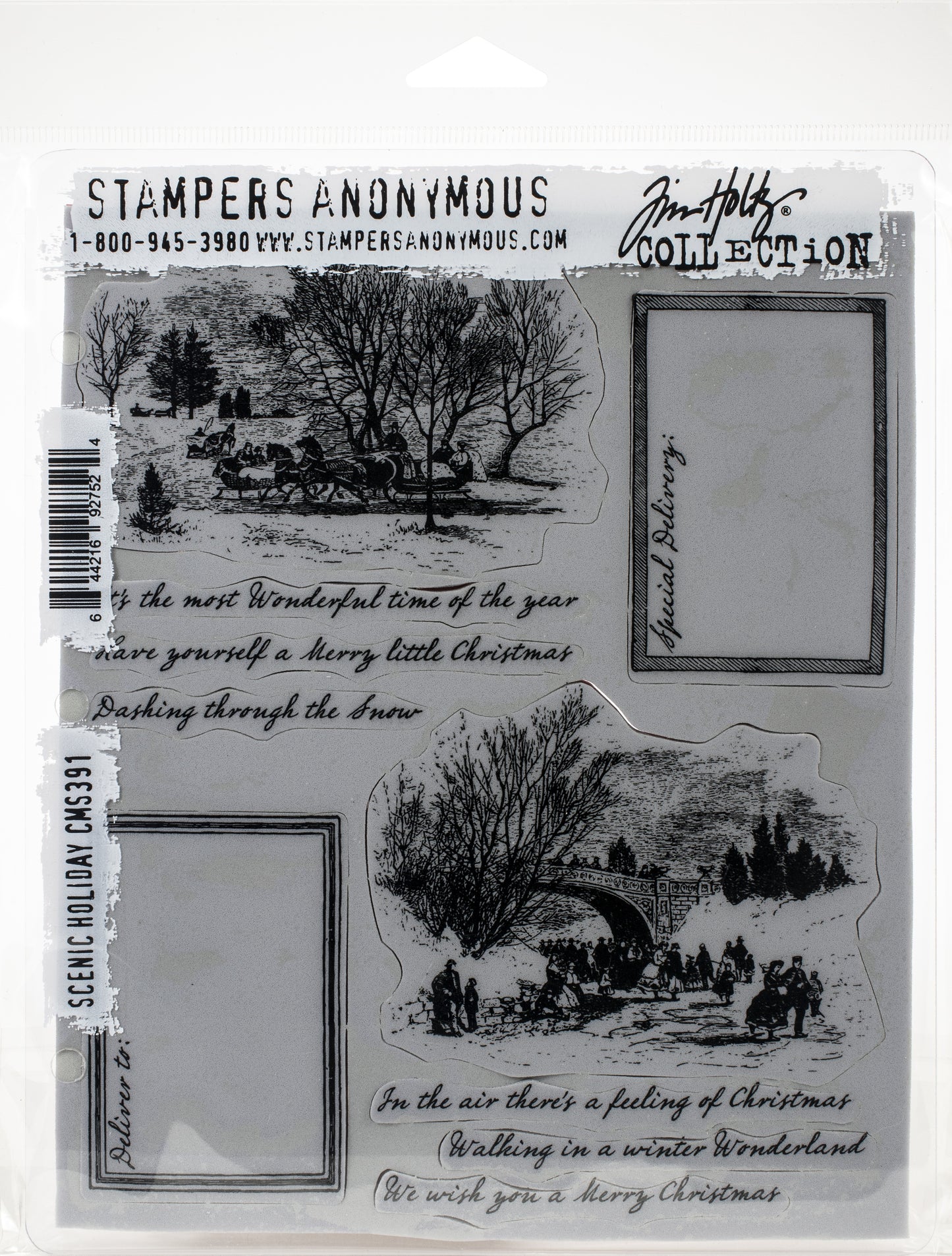 Tim Holtz Cling Stamps 7"X8.5"-