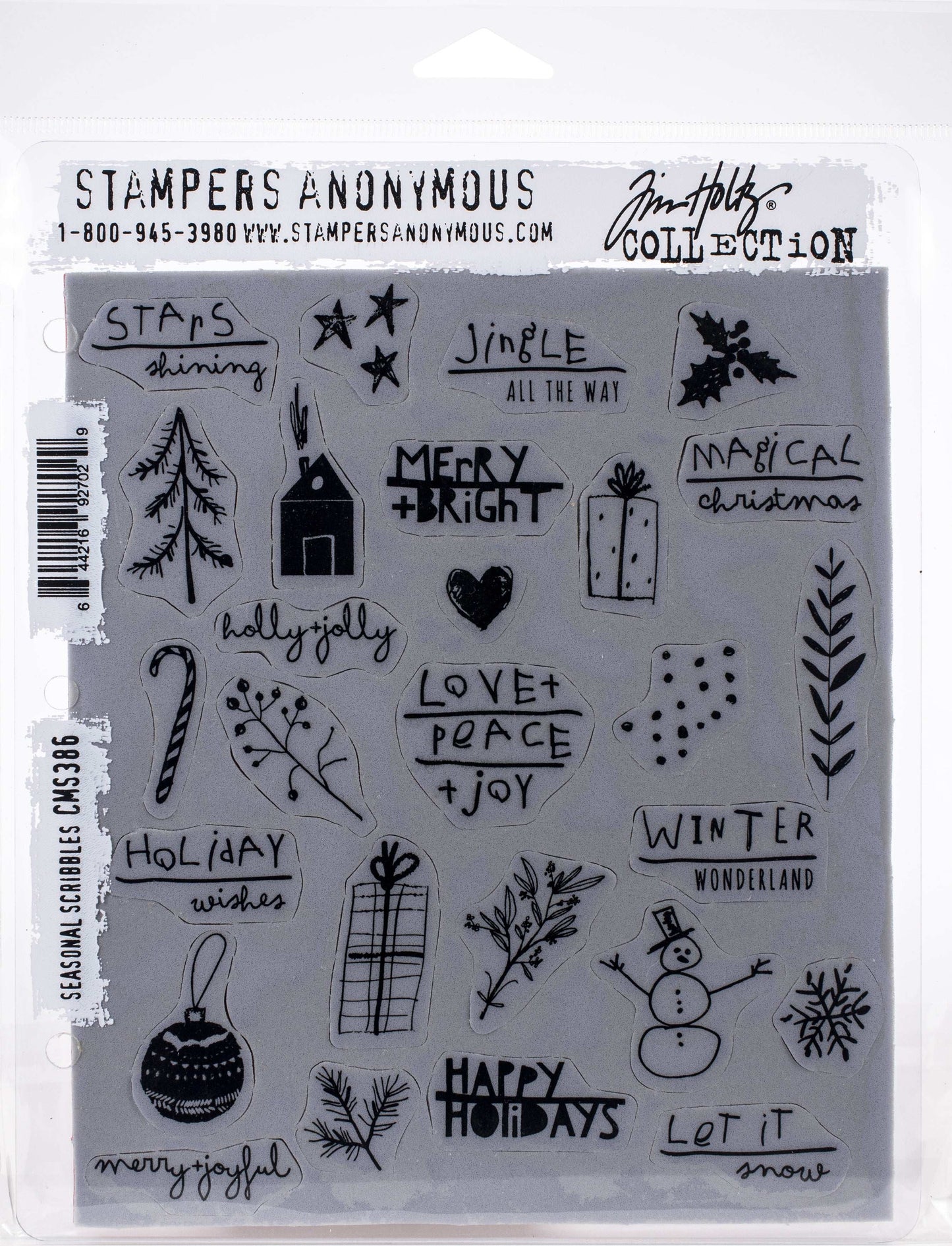 Tim Holtz Cling Stamps 7"X8.5"-