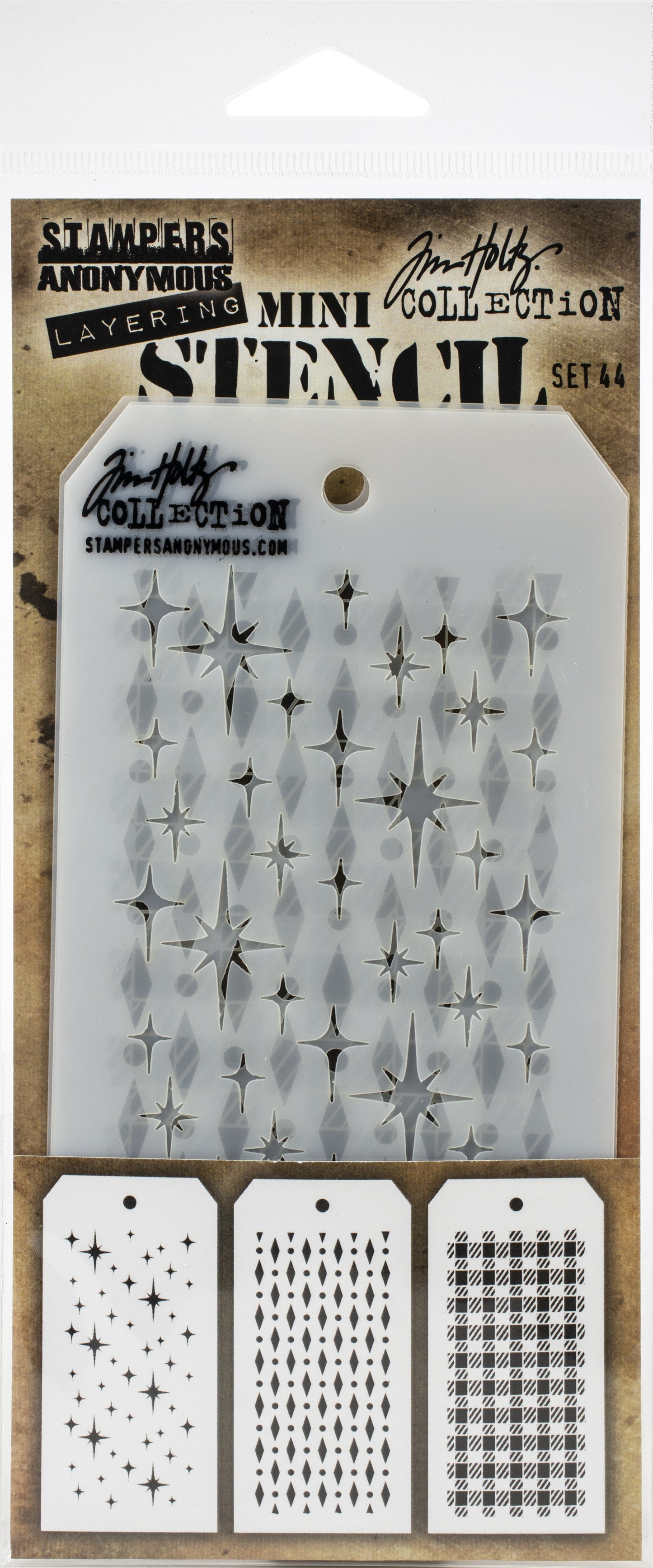 Tim Holtz Mini Layered Stencil Set 3/Pkg-Set #3