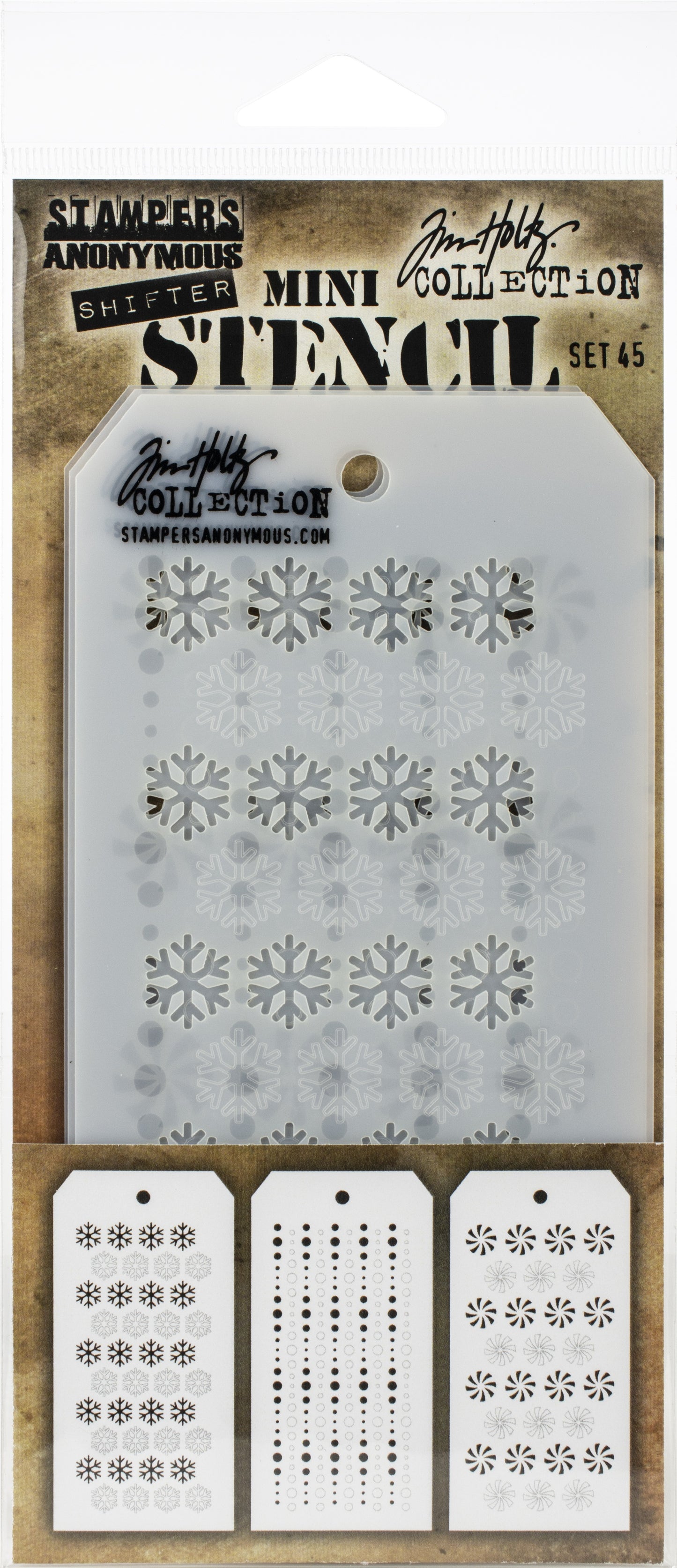 Tim Holtz Mini Layered Stencil Set 3/Pkg-Set #3