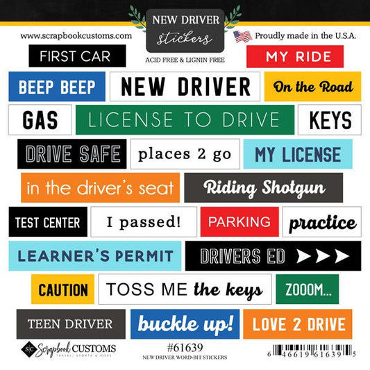 New Driver Wordbits Sticker