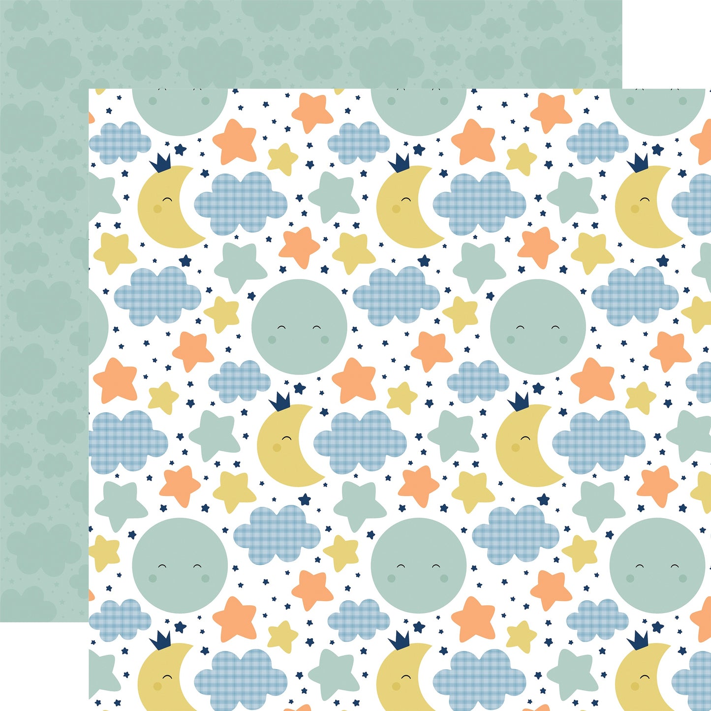 Baby Boy Double-Sided Cardstock 12"X12"-Newborn Plaid