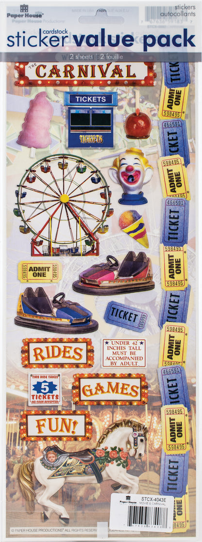 Cardstock Sticker 2/Pkg-Movie & Carnival