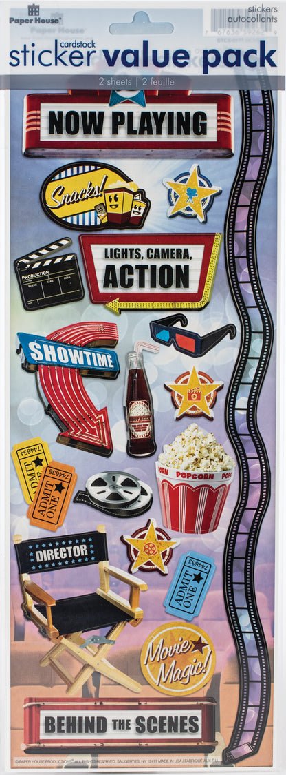 Cardstock Sticker 2/Pkg-Movie & Carnival