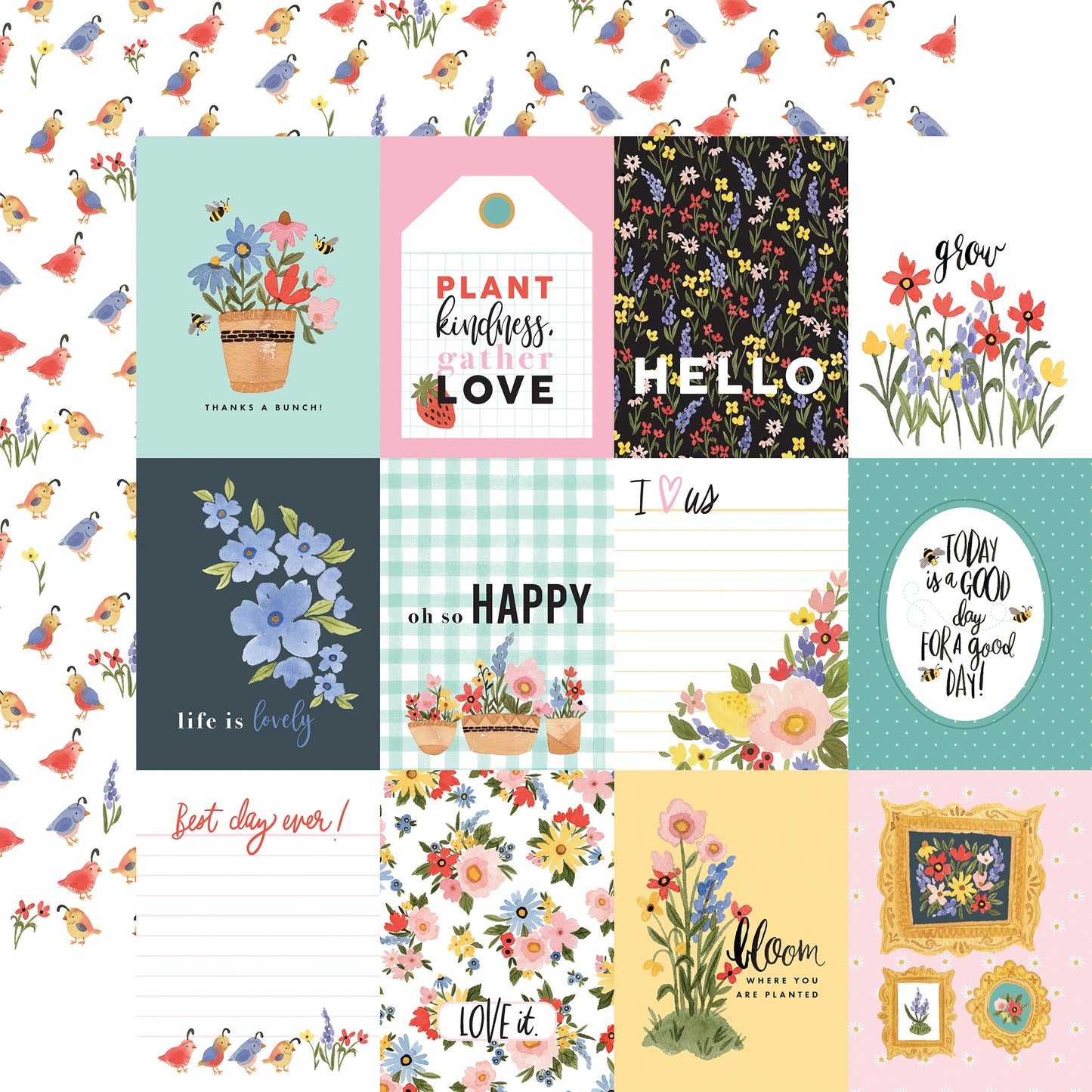 Oh Happy Day Spring Double-Sided Cardstock 12"X12"-Happy Alphabet