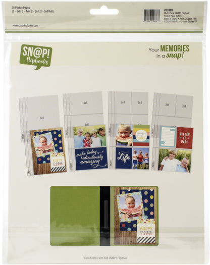 Simple Stories Sn@p! Pocket Pages For 6"X8" Flipbooks 10/Pkg-Multi Pack