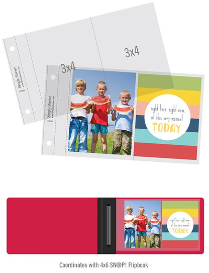 Simple Stories Sn@p! Pocket Pages For 4"X6" Flipbooks 10/Pkg-(2) 3"X4" Pockets