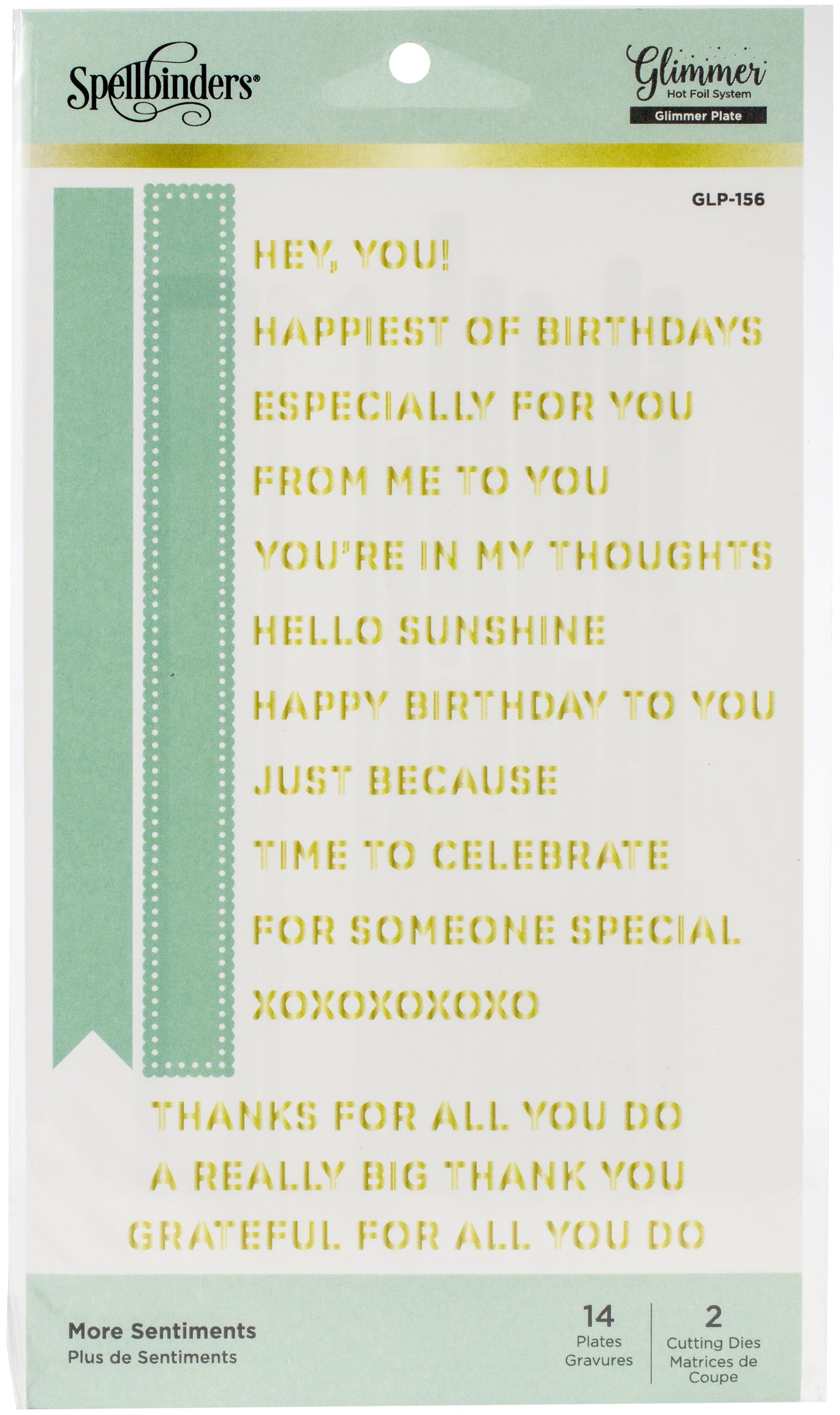 Spellbinders Glimmer Hot Foil Plates -More Sentiments