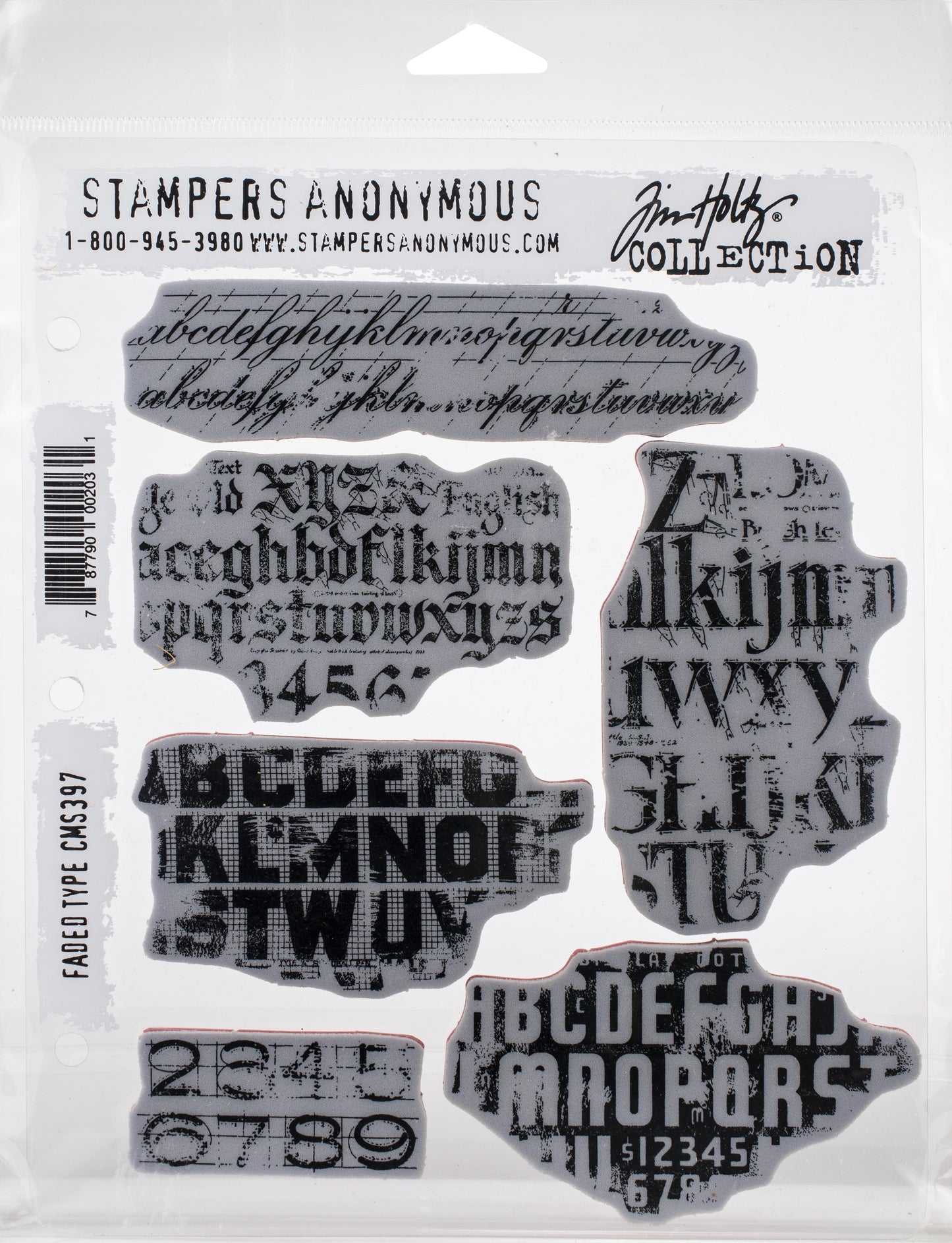 Tim Holtz Cling Stamps 7"X8.5"-