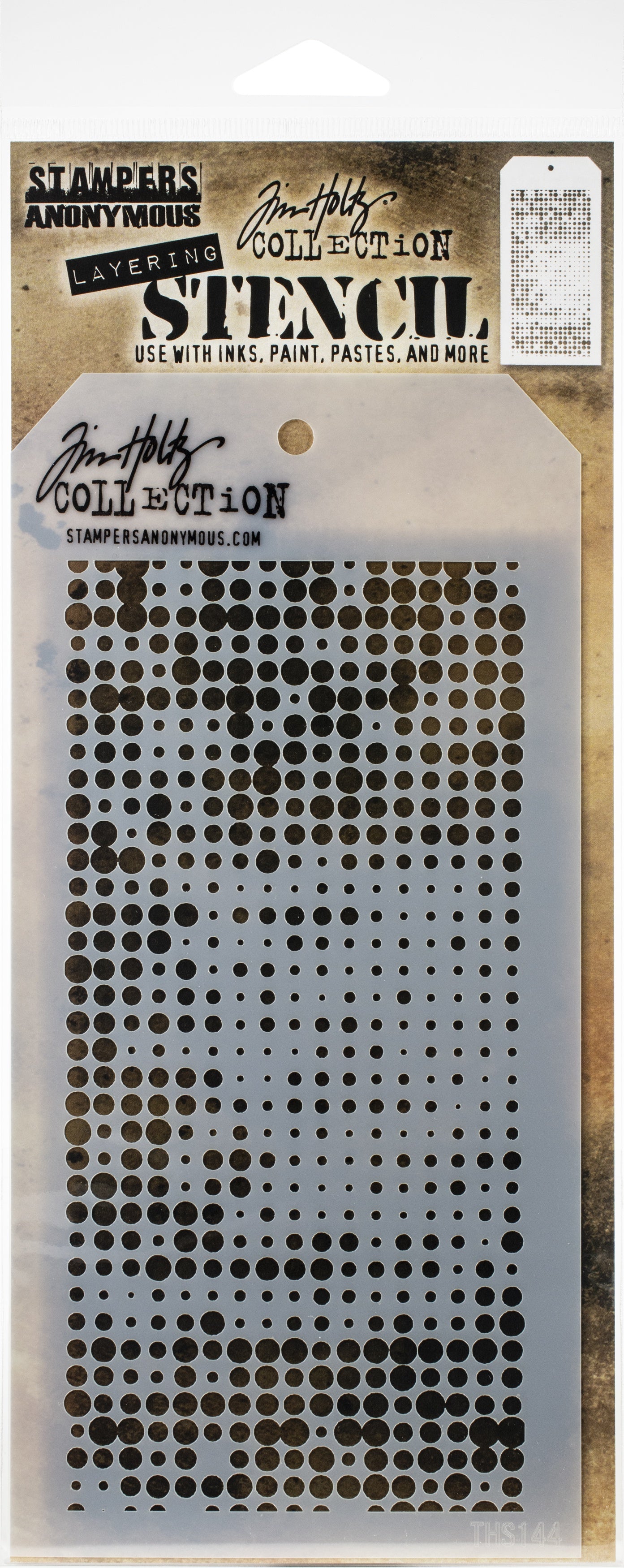 Tim Holtz Layered Stencil 4.125"X8.5"-Splatters