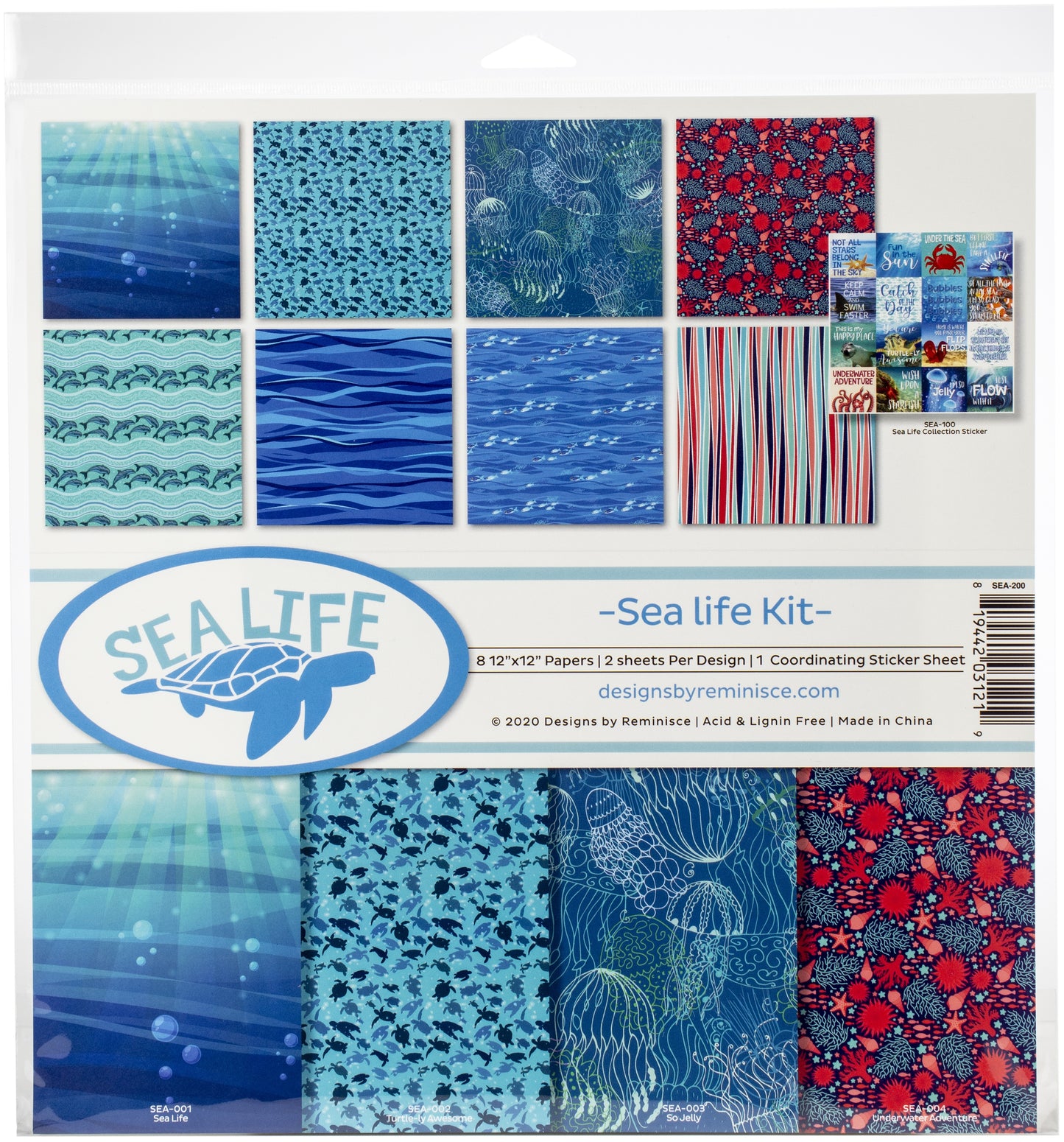 Reminisce Collection Kit 12"X12"-Sea Life