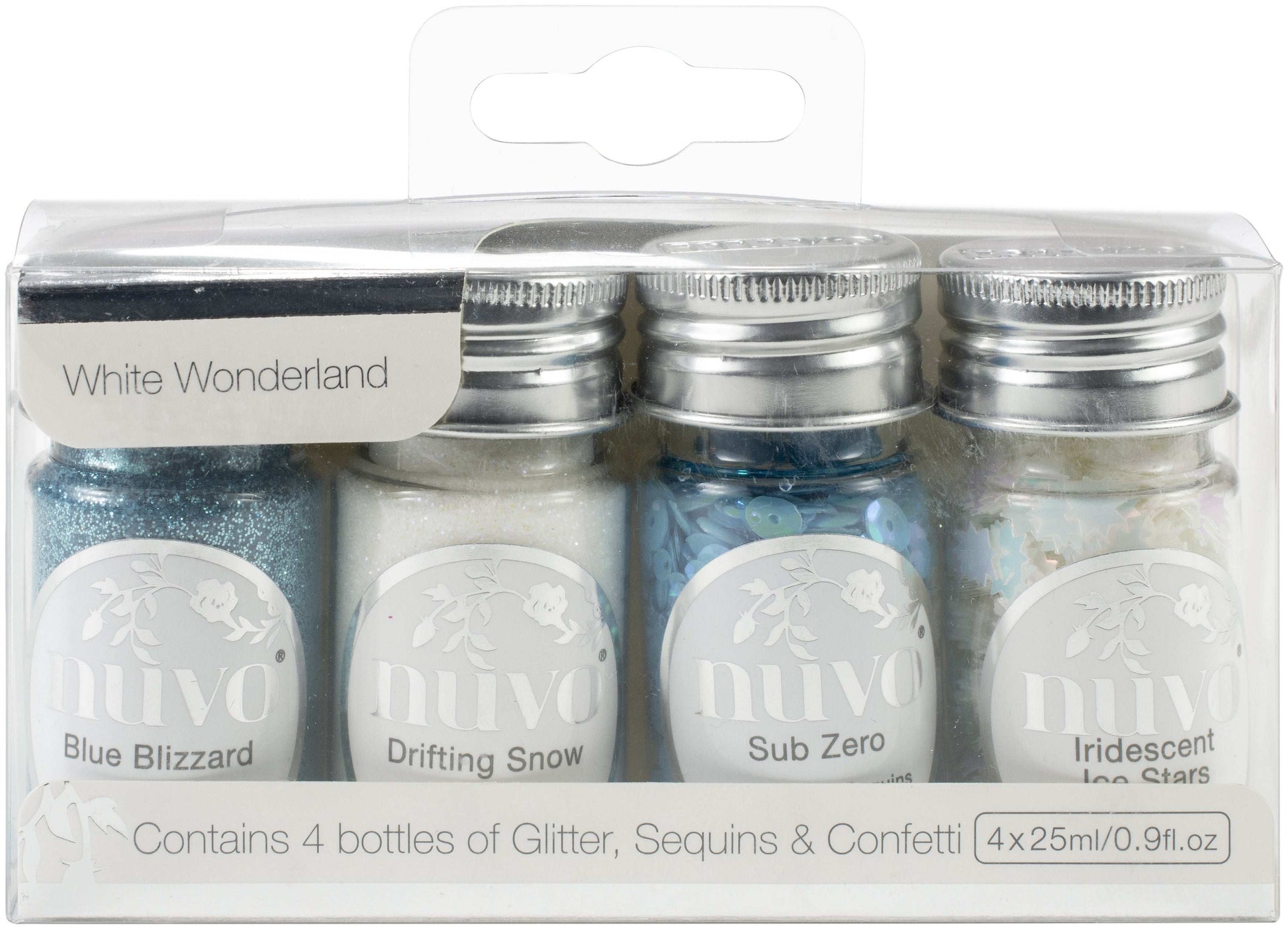 Nuvo Pure Sheen Glitter 4/Pkg-White Wonderland