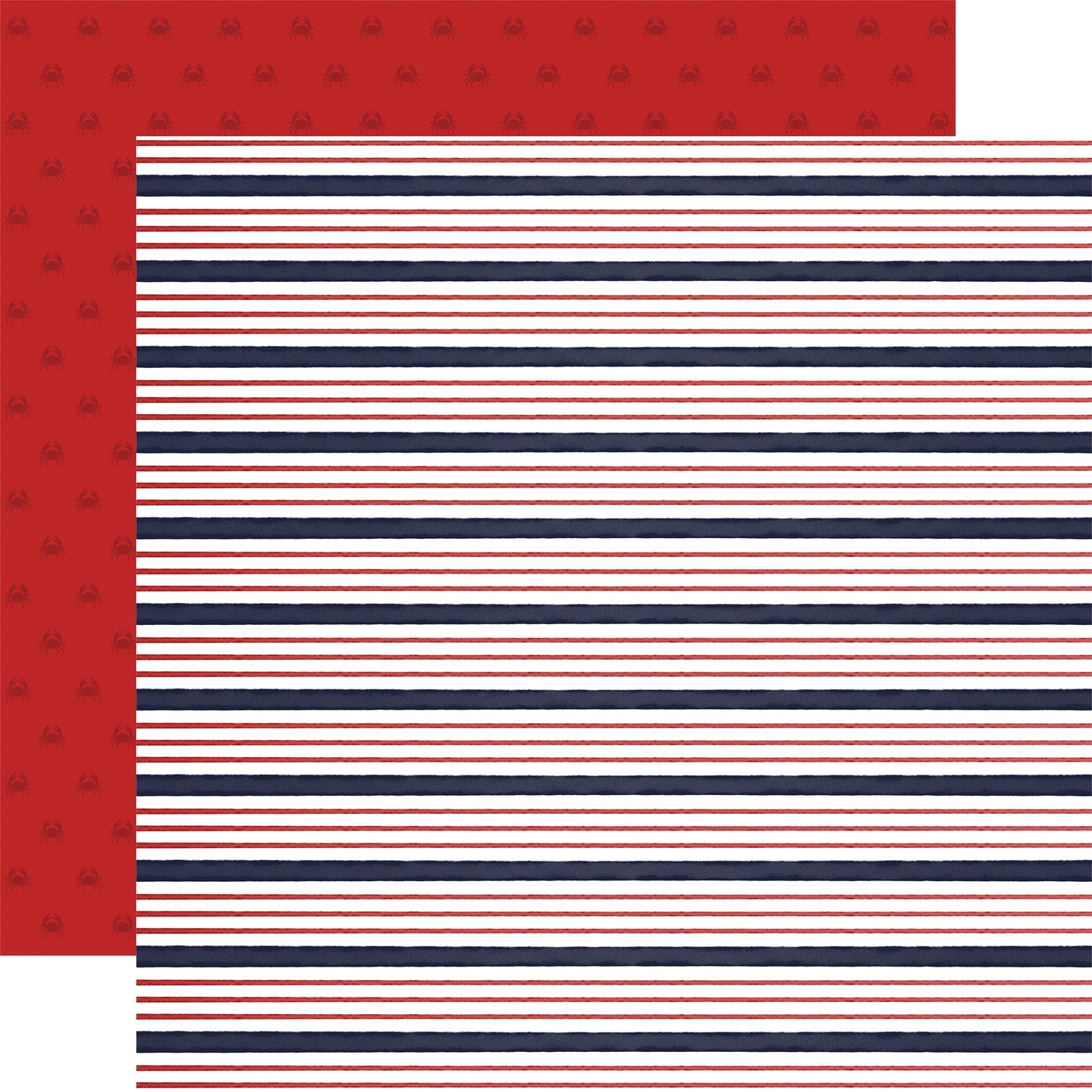 By The Sea Double-Sided Cardstock 12"X12"-Nautical Plaid