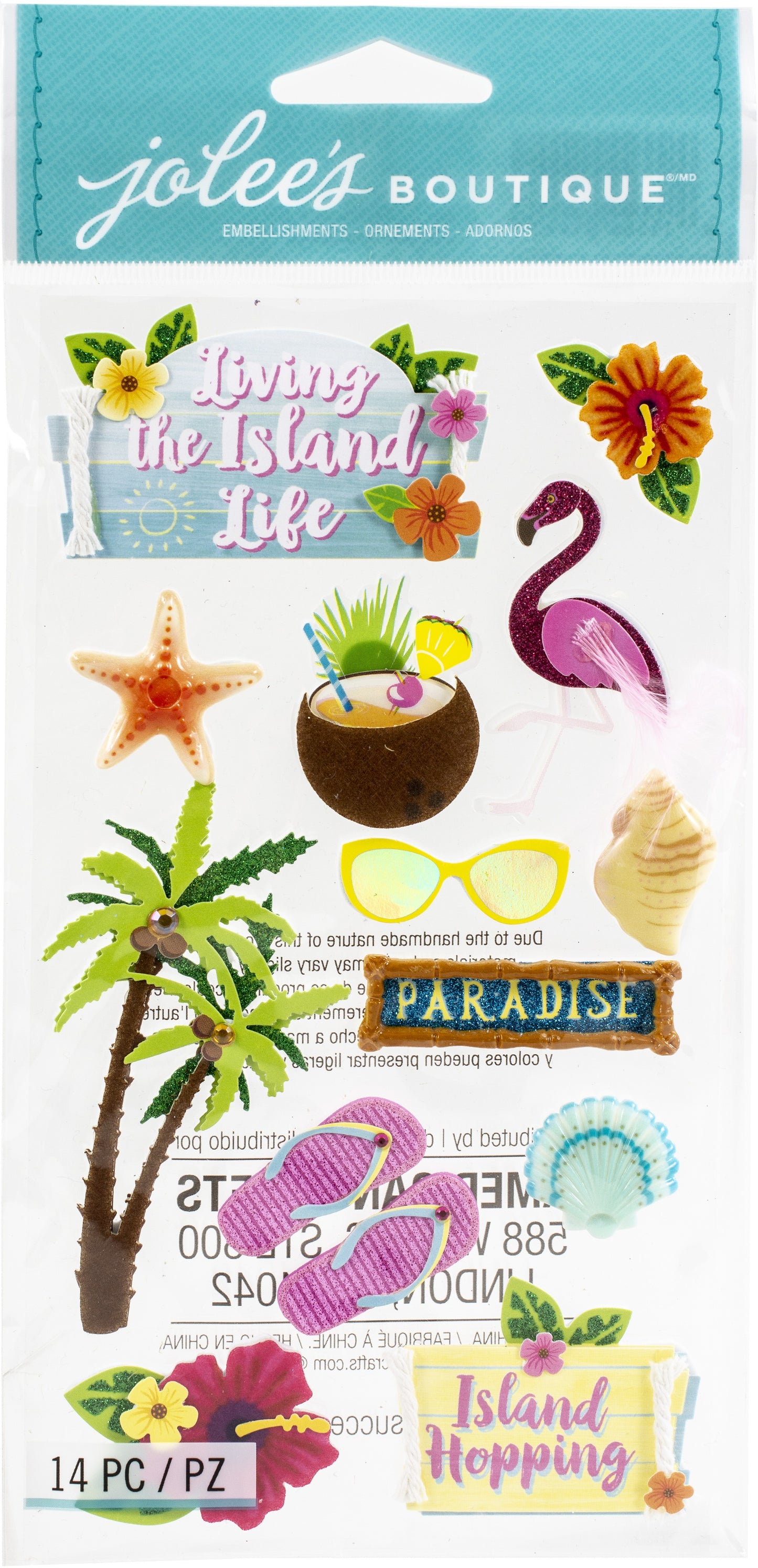 Jolee's Boutique Themed Embellishments 13/Pkg-Island Life