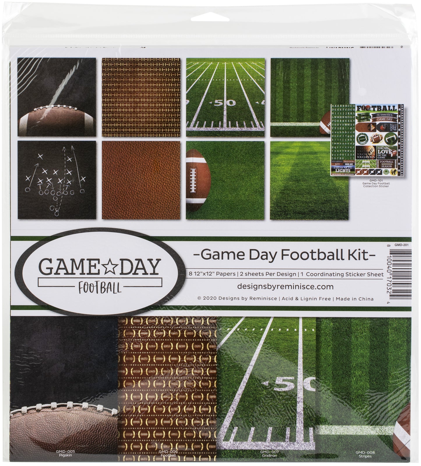 Reminisce Collection Kit 12"X12"-Game Day Football