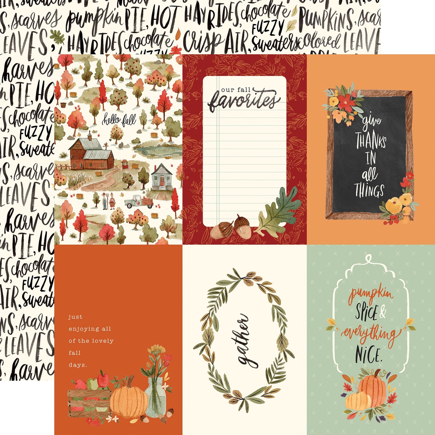 Hello Autumn Double-Sided Cardstock 12"X12"-