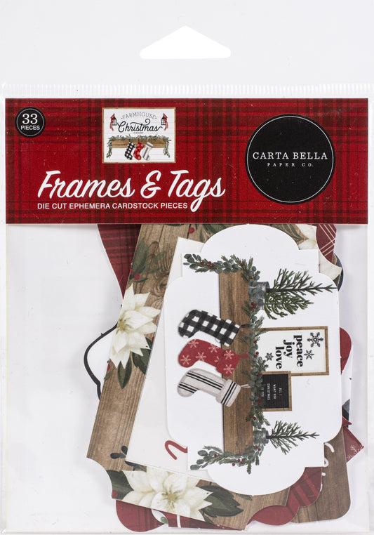 Carta Bella Cardstock Ephemera 33/Pkg-Frames & Tags, Farmhouse Christmas