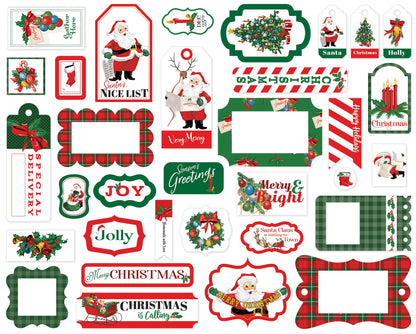 Carta Bella Cardstock Ephemera 33/Pkg-Frames & Tags, Dear Santa