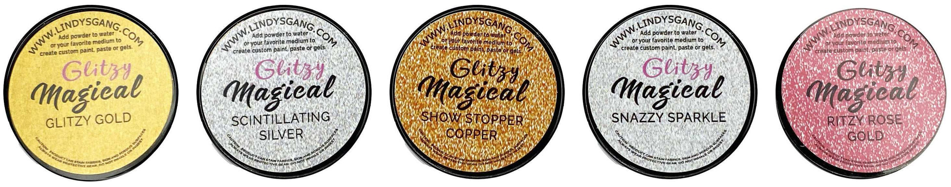 Lindy's Stamp Gang Flat Glitzy Magicals .25oz 5/Pkg-Glitzy Magicals