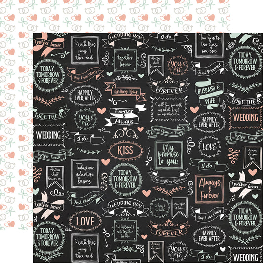Echo Park Our Wedding Double-Sided Cardstock 12"X12"-Select Style