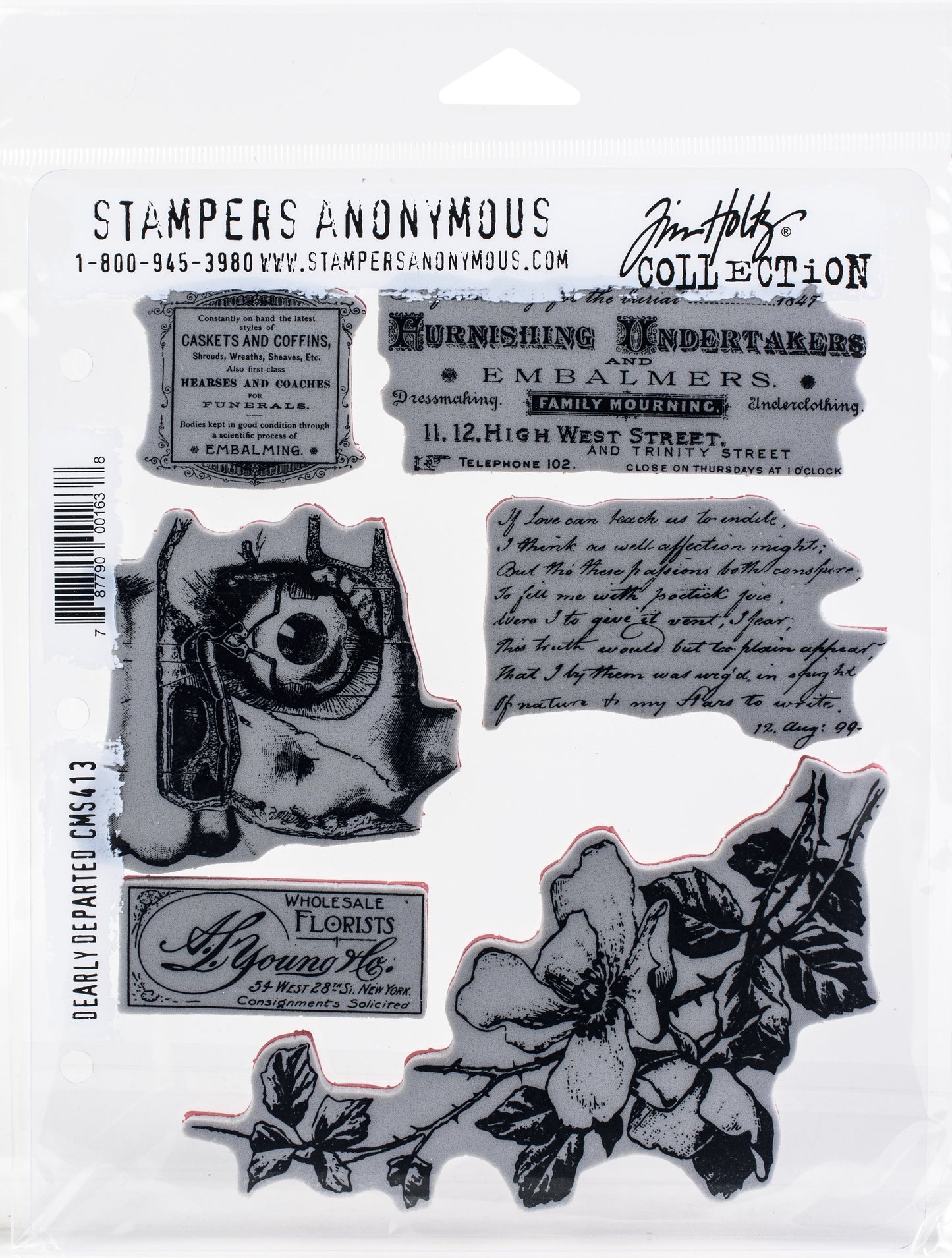 Tim Holtz Cling Stamps 7"X8.5"-