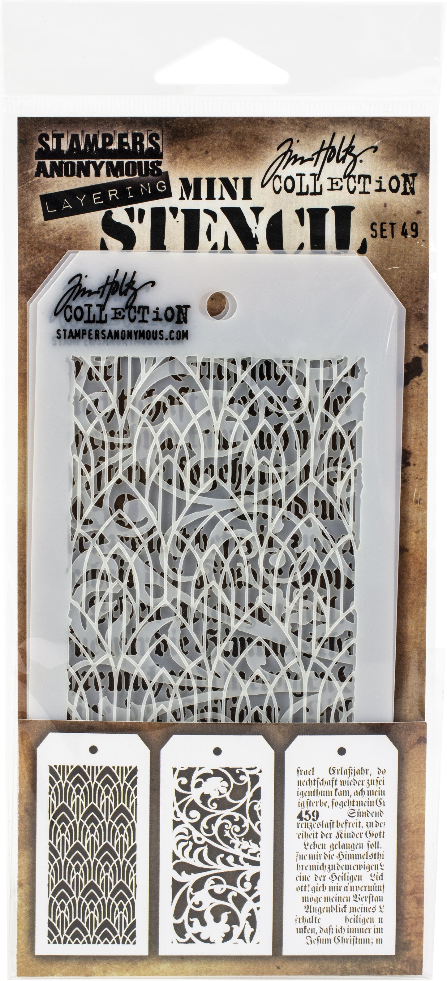 Tim Holtz Mini Layered Stencil Set 3/Pkg-Set #3