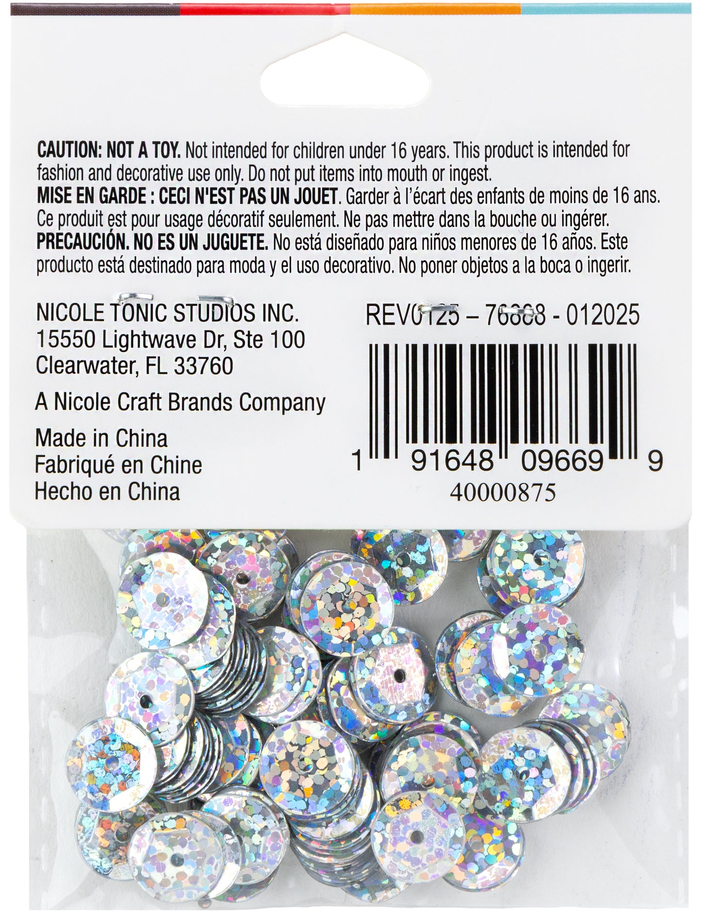CousinDIY Cupped Sequins-Crystal Iridescent, 10mm 120/Pkg