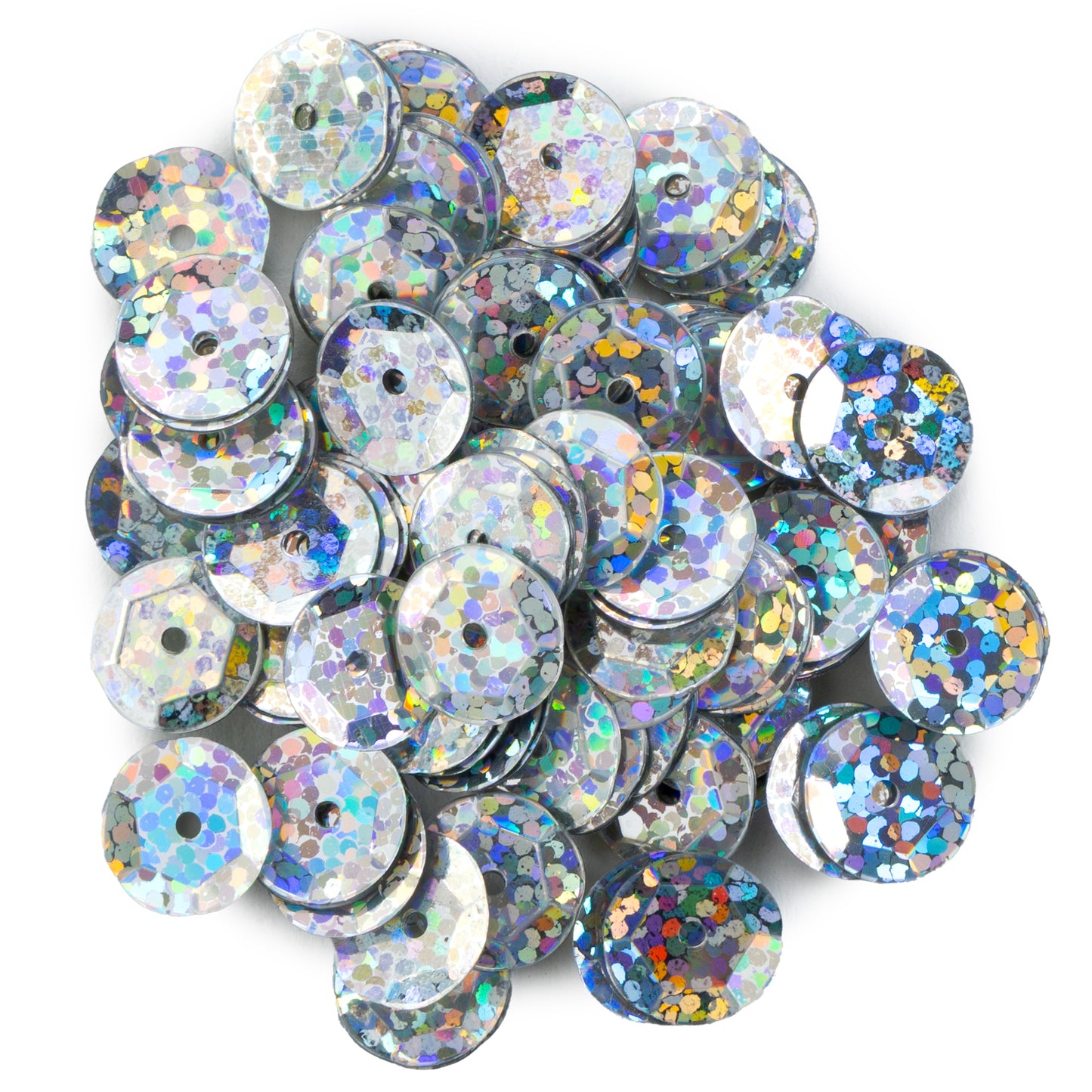 CousinDIY Cupped Sequins-Crystal Iridescent, 10mm 120/Pkg