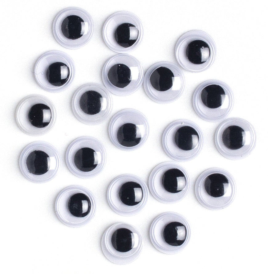 Paste-On Wiggle Eyes 7mm 20/Pkg-Black