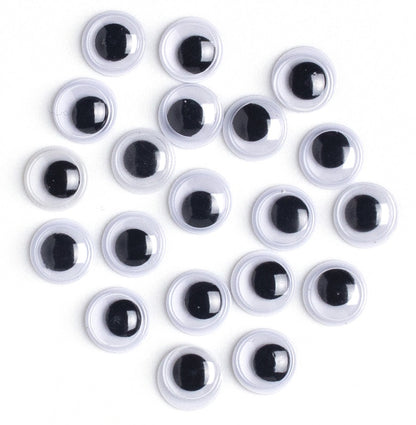 Paste-On Wiggle Eyes 7mm 20/Pkg-Black