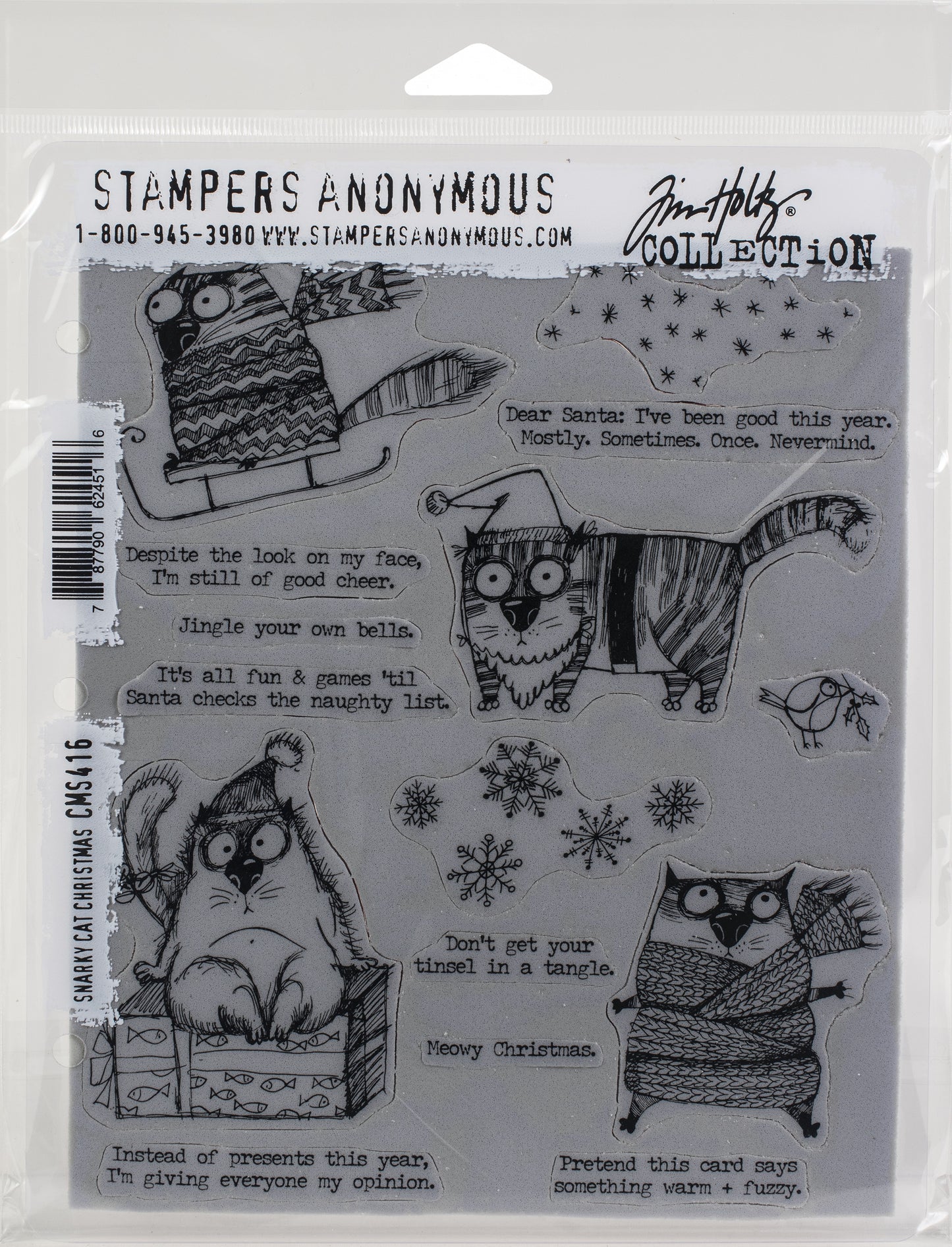 Tim Holtz Cling Stamps 7"X8.5"-