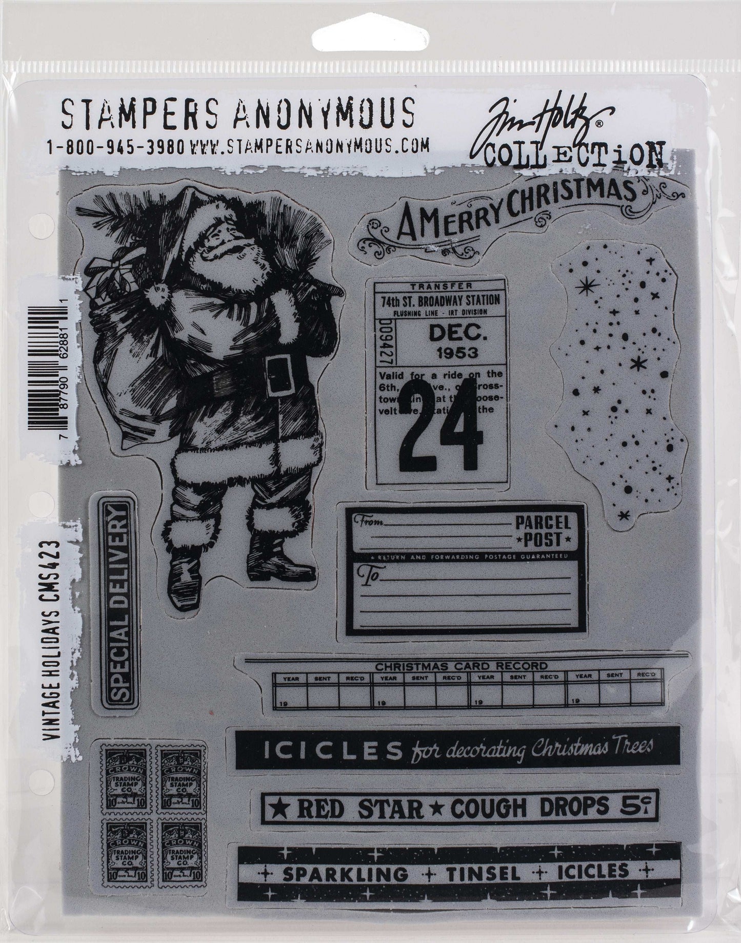 Tim Holtz Cling Stamps 7"X8.5"-