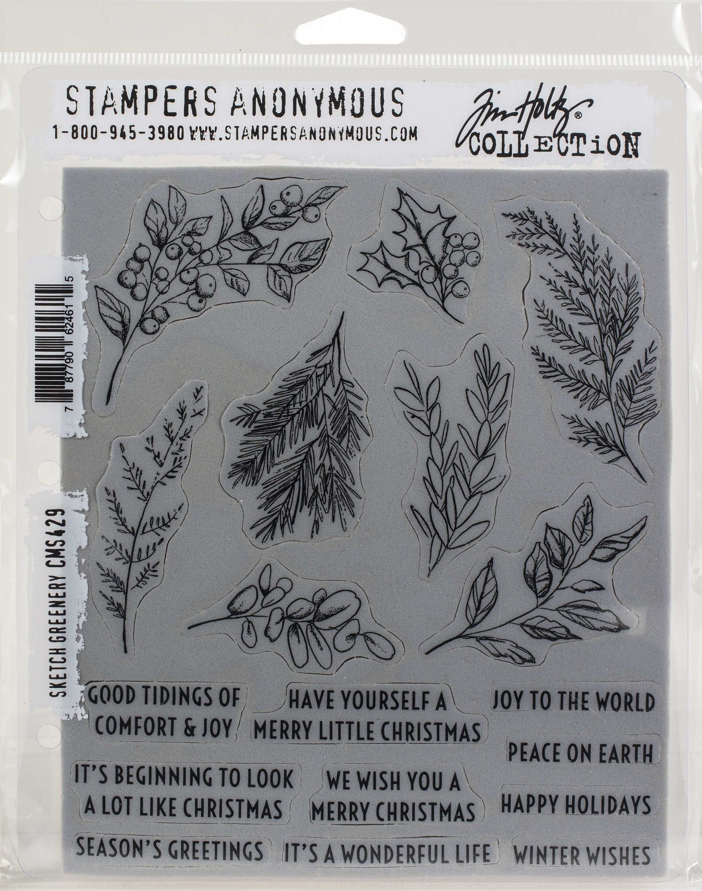 Tim Holtz Cling Stamps 7"X8.5"-