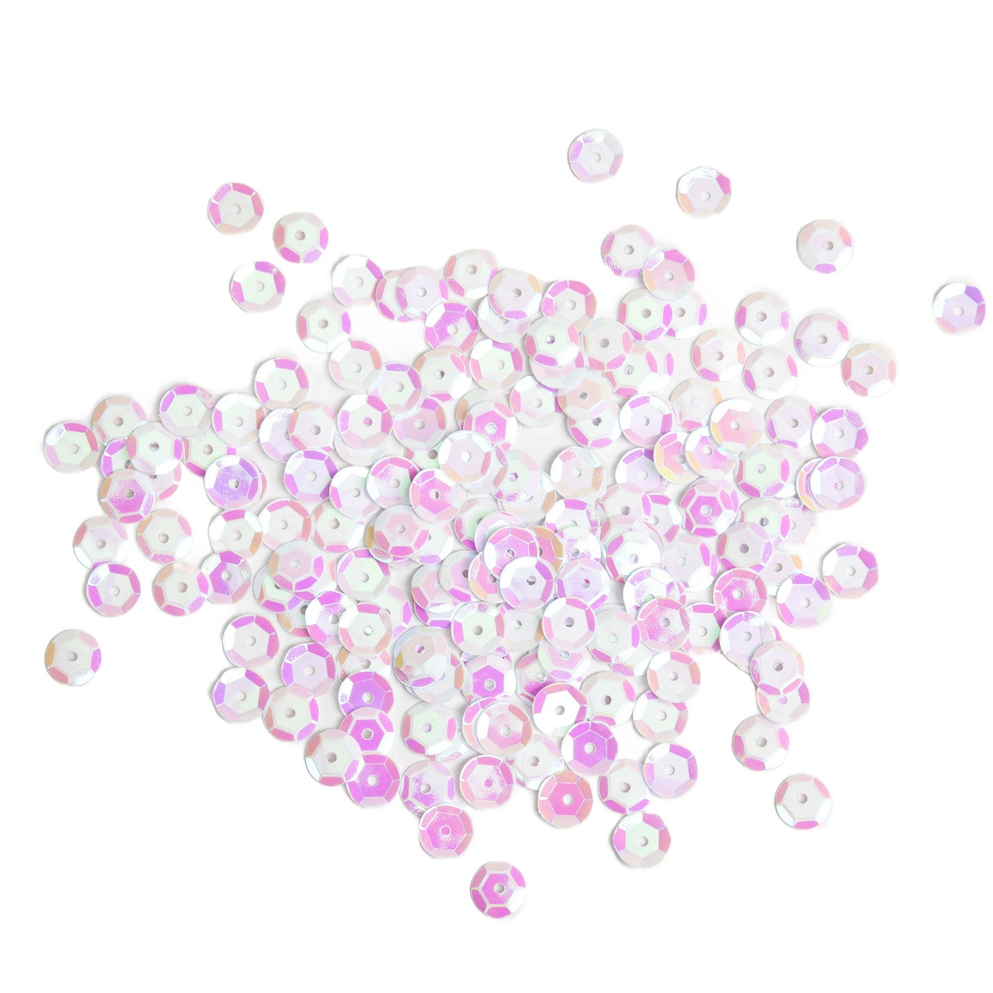 CousinDIY Cupped Sequins-White Iridescent, 8mm 200/Pkg