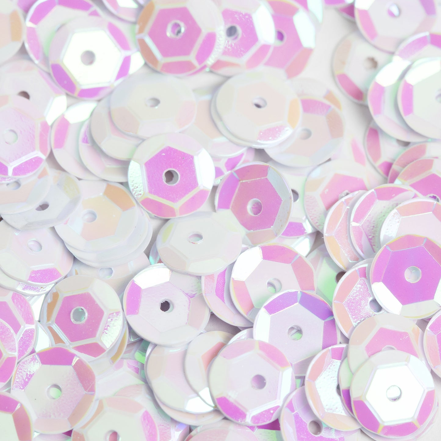CousinDIY Cupped Sequins-White Iridescent, 8mm 200/Pkg