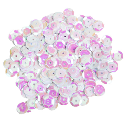 CousinDIY Cupped Sequins-White Iridescent, 8mm 200/Pkg